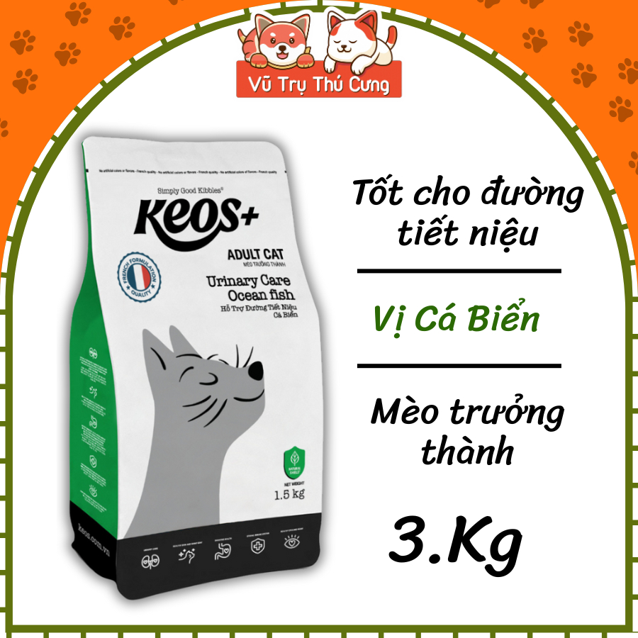 (3Kg) Hạt Keos Cho Mèo Mọi Độ Tuổi, Tiêu Búi Lông, Tiết Niệu