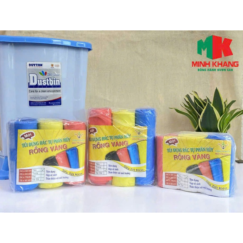 1kg túi rác bọc rác cuộn tự phân huỷ rồng vàng có nhiều kích cỡ lựa ...