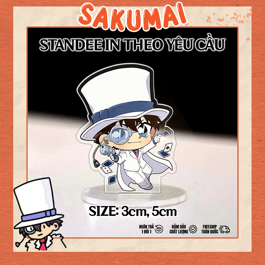 Standee, Mô Hình Conan Cao 5cm In UV Cắt Viền Mori Ran Heiji Kaito Kid Cute Trang Trí Góc Học Tập Bàn Làm Việc - SakuMai