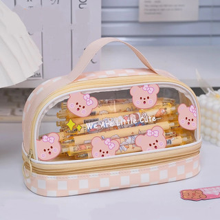 Hộp Bút 2 Tầng Siêu Rộng - Túi Hộp Bút Chấm Bi Little Cute Dễ Thương Cho Các Bé - Quà Tặng Cho Học Sinh