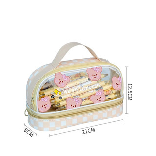 Hộp Bút 2 Tầng Siêu Rộng - Túi Hộp Bút Chấm Bi Little Cute Dễ Thương Cho Các Bé - Quà Tặng Cho Học Sinh