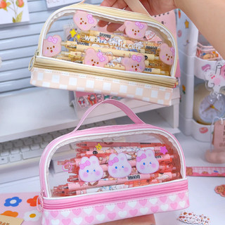 Hộp Bút 2 Tầng Siêu Rộng - Túi Hộp Bút Chấm Bi Little Cute Dễ Thương Cho Các Bé - Quà Tặng Cho Học Sinh