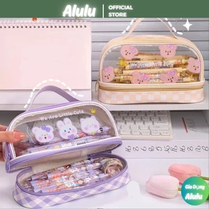 Hộp Bút 2 Tầng Siêu Rộng - Túi Hộp Bút Chấm Bi Little Cute Dễ Thương Cho Các Bé - Quà Tặng Cho Học Sinh