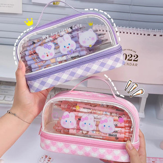Hộp Bút 2 Tầng Siêu Rộng - Túi Hộp Bút Chấm Bi Little Cute Dễ Thương Cho Các Bé - Quà Tặng Cho Học Sinh