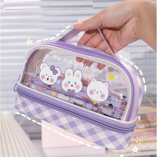 Hộp Bút 2 Tầng Siêu Rộng - Túi Hộp Bút Chấm Bi Little Cute Dễ Thương Cho Các Bé - Quà Tặng Cho Học Sinh