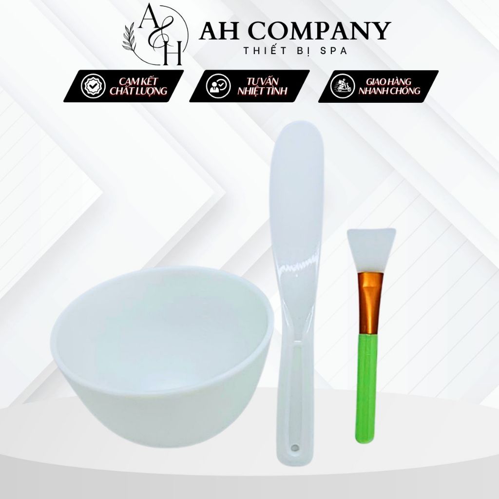Combo Trọn Bộ Bát, Thìa, Chổi, Cọ Silicone, Set Dụng Cụ Chuyên Đắp Mặt Nạ Dùng Trong Spa, Thẩm Mỹ Viện