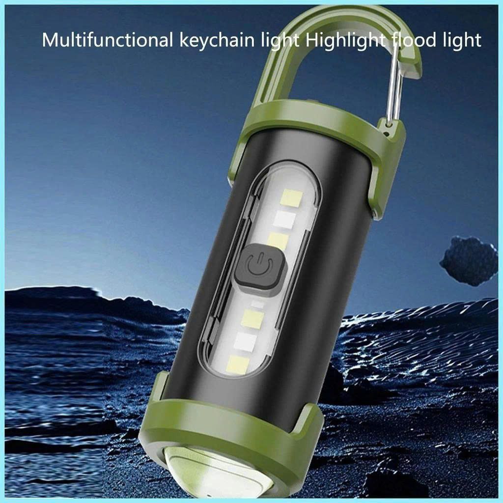 Đèn pin móc chìa khóa nhỏ Đèn pin sạc nhỏ gọn Đa chức năng có móc 4 chế độ Đèn Led có thể điều chỉnh