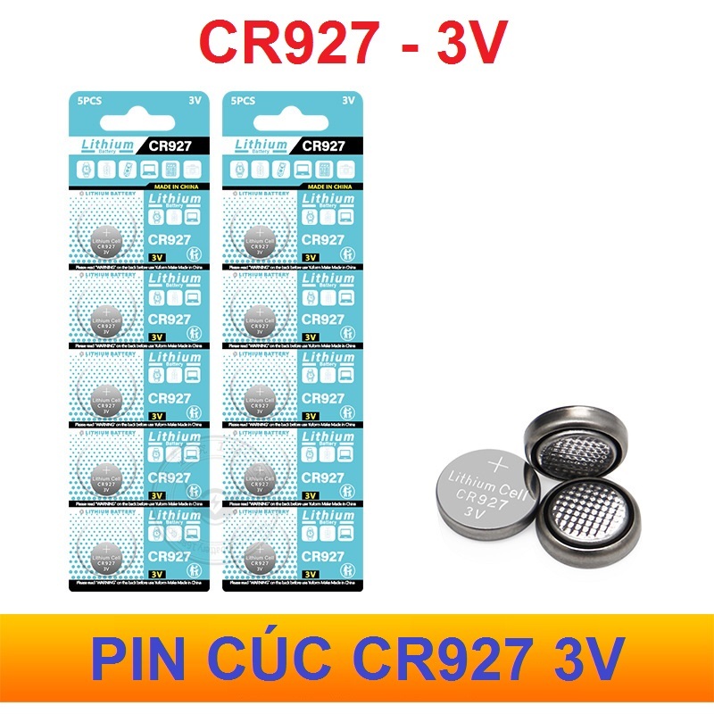 Vỉ 5 viên Pin 3V - Pin 927 CR927 DL927 BR927 LM927 395 Pin cúc Pin đồng ...