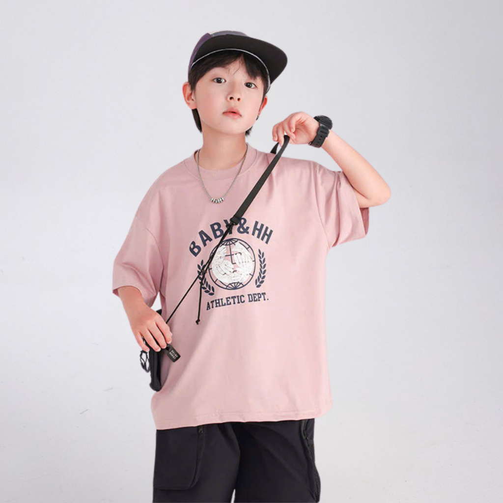Áo Thun Ngắn Tay Mùa Hè Cho Bé Trai, Bé Gái In Hình Năng Động, Cổ Tròn B702 | JJ Kids Fashion
