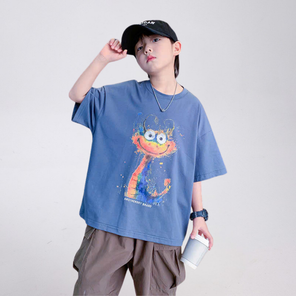 Áo Thun Ngắn Tay Mùa Hè Cho Bé Trai, Bé Gái In Hình Năng Động, Cổ Tròn B699 | JJ Kids Fashion