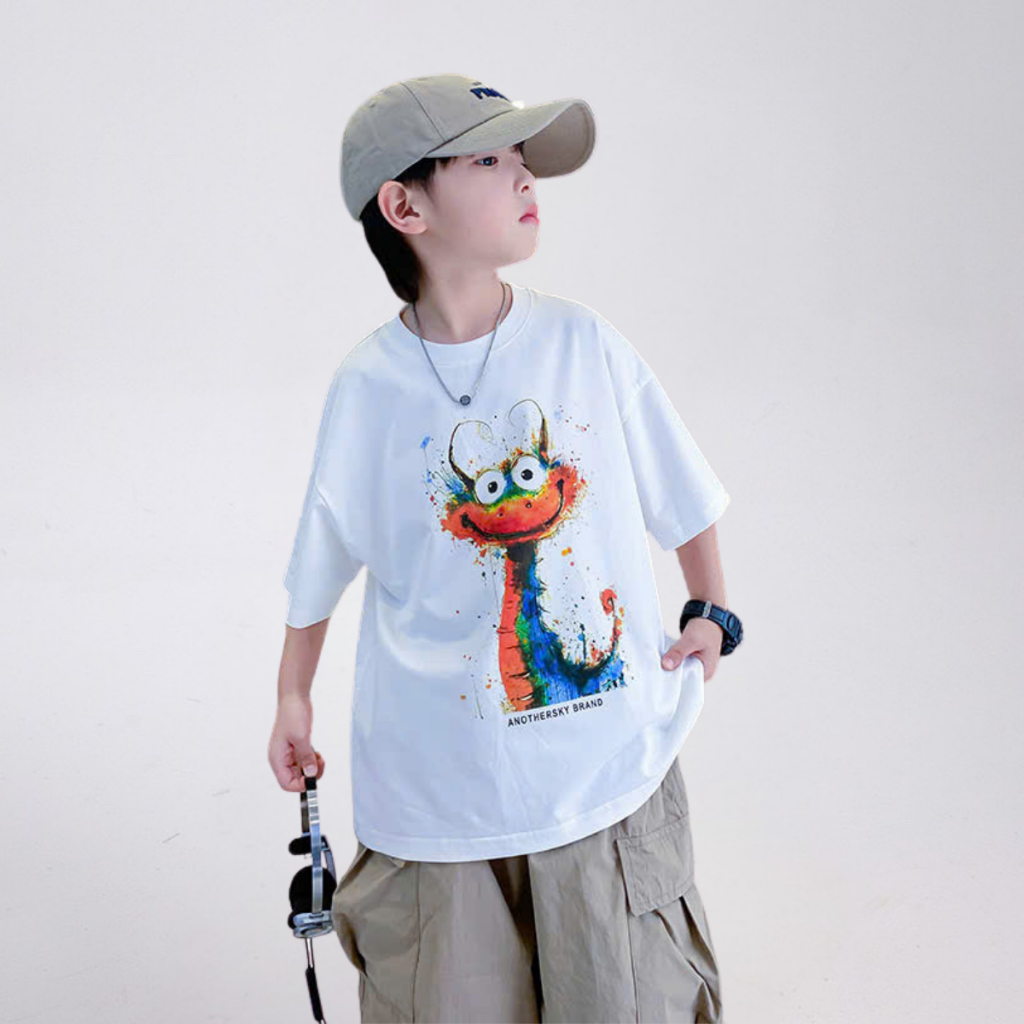 Áo Thun Ngắn Tay Mùa Hè Cho Bé Trai, Bé Gái In Hình Năng Động, Cổ Tròn B699 | JJ Kids Fashion