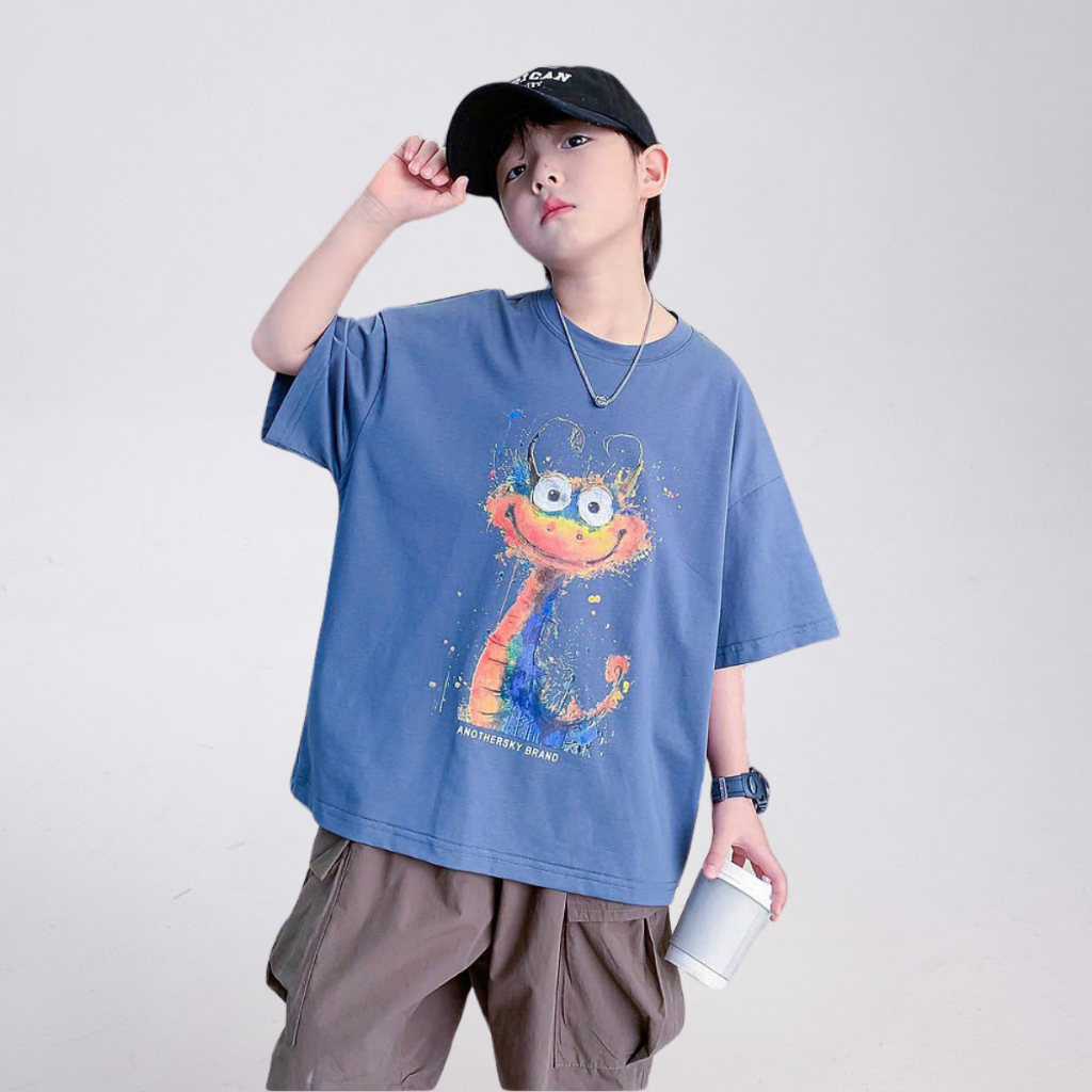 Áo Thun Ngắn Tay Mùa Hè Cho Bé Trai, Bé Gái In Hình Năng Động, Cổ Tròn B699 | JJ Kids Fashion