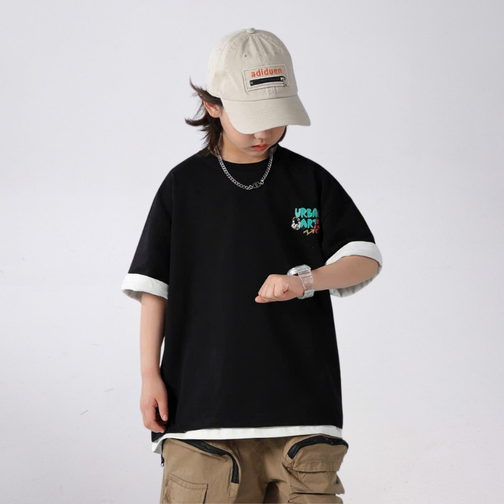 Áo Thun Ngắn Tay Mùa Hè Cho Bé Trai, Bé Gái In Hình Năng Động, Cổ Tròn B698 | JJ Kids Fashion