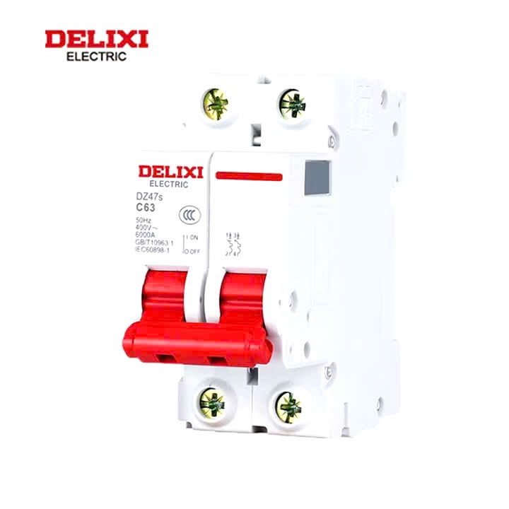 Bộ Aptomat MCB DELIXI- 2 Pha 40A 63A dòng cắt 6kA, , cb, Cầu dao điện
