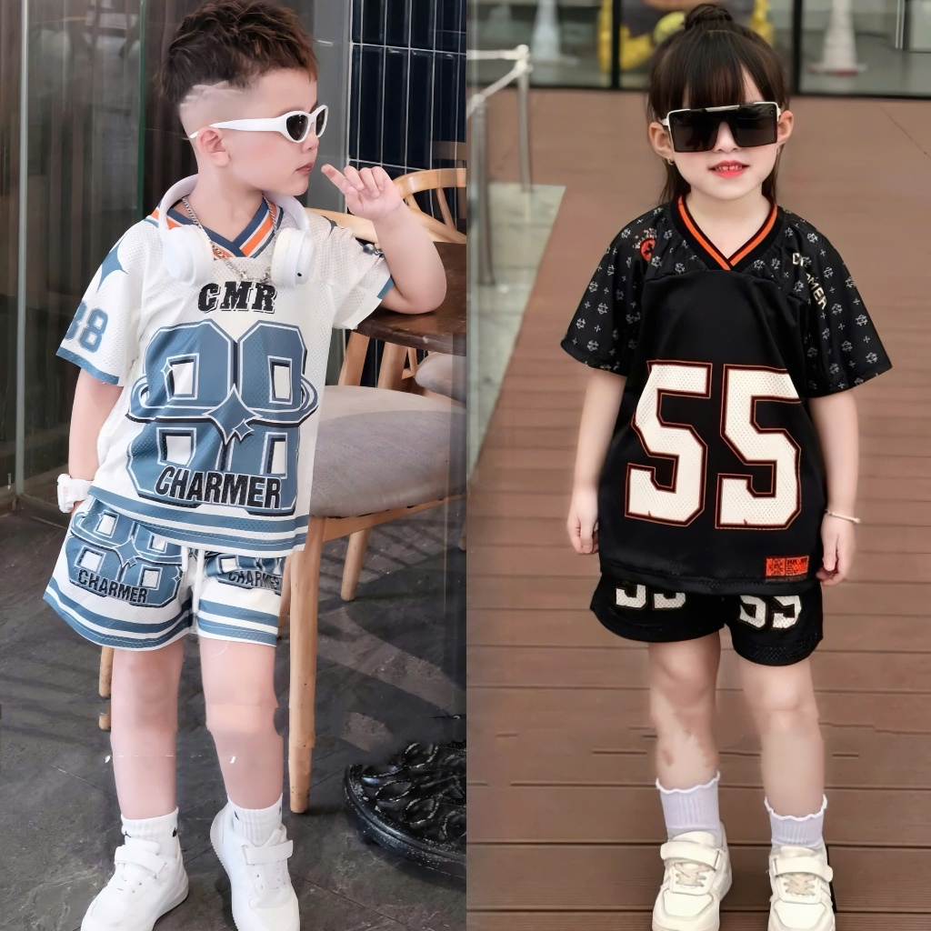 Bộ Quần Áo Thể Thao In Số 88 Mùa Hè Dành Cho Bé Trai , Bé Gái Size 9-40kg Chất Liệu Vải Thông Hơi Thoáng Mát  (IN SỐ 88)