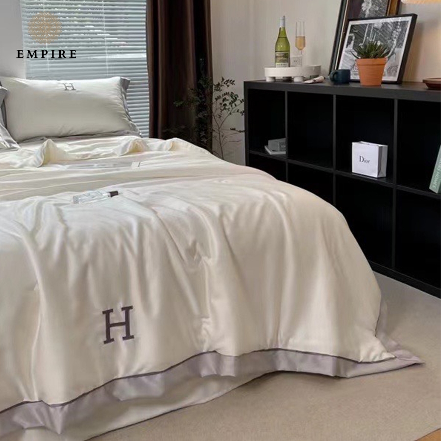 Chăn ga gối nệm đệm 4 món lụa chữ H phong cách hàn quốc Empire cao cấp - EMPIRE | Bedding & Decor
