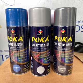 Sơn Xịt Mạ Kẽm Lạnh Poka 420ml - Chuyên Dụng Cho Kẽm, Thép, Gỗ, Nhôm, Kính, Nhựa, Bê Tông, Tường - Bền Màu, Nhanh Khô