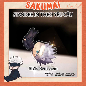 Standee, Standee Chibi Gojo Cao 5cm In UV Cắt Viền Jujutsu Kaisen Yuji Gojo Megumi Cute Ngầu Decor Bàn Học - SakuMai