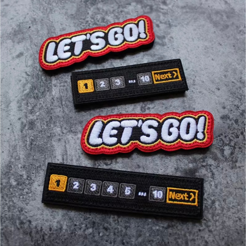 Patch_velcro vải FREEDOM & LET'S GO dán ba lô_túi xách_quần áo