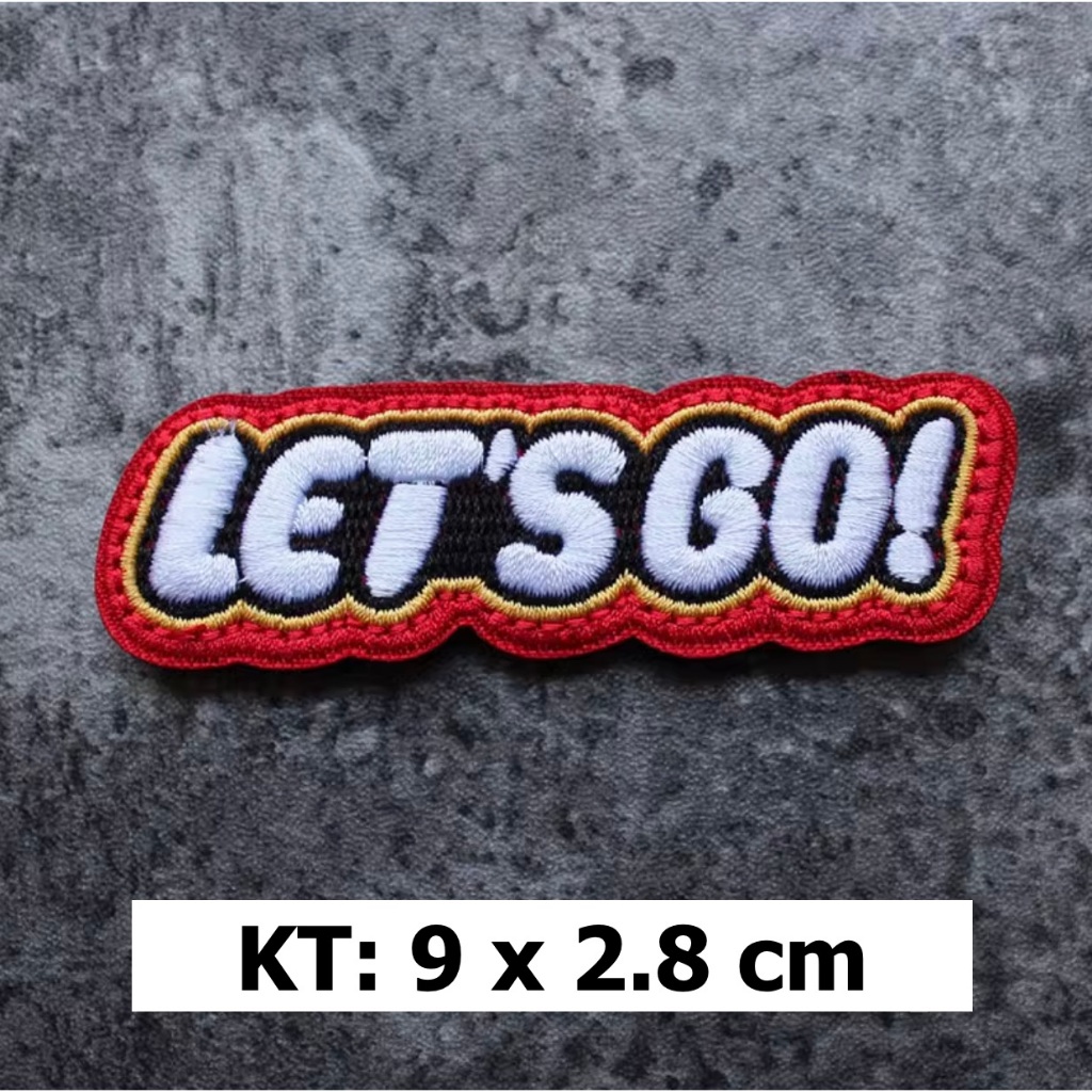 Patch_velcro vải FREEDOM & LET'S GO dán ba lô_túi xách_quần áo