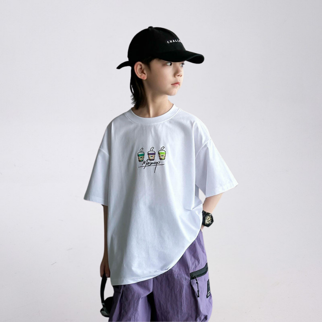 Áo Thun Ngắn Tay Mùa Hè Cho Bé Trai, Bé Gái In Hình Năng Động, Cổ Tròn | JJ Kids Fashion