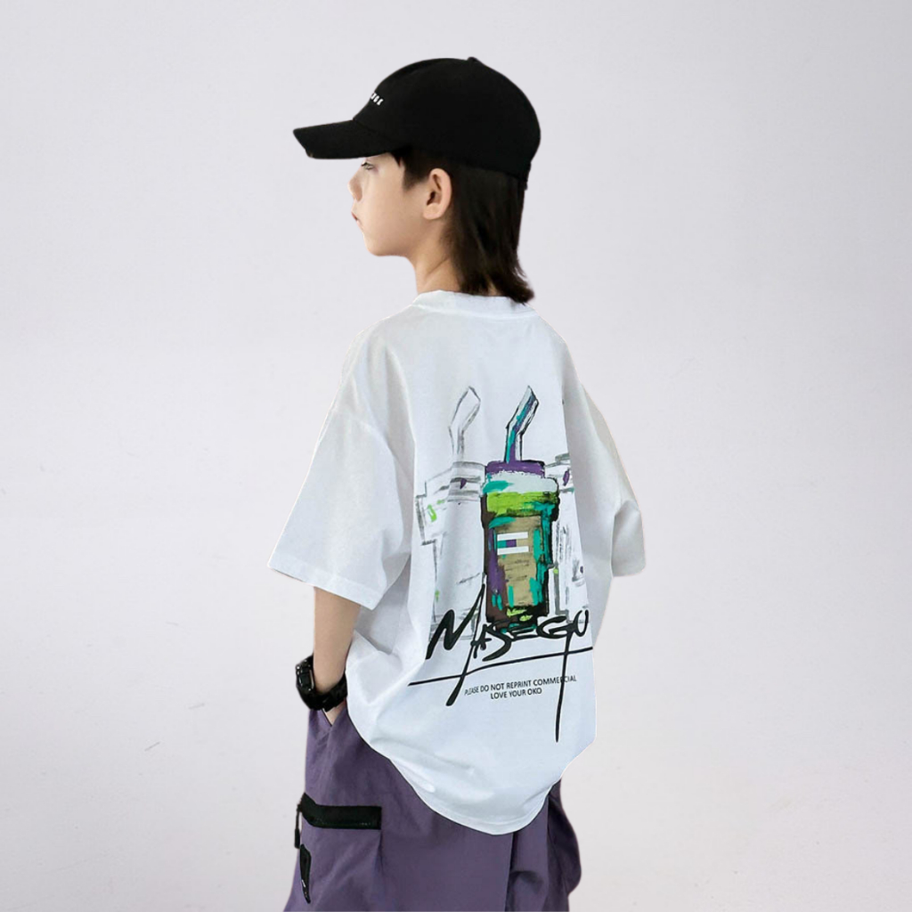 Áo Thun Ngắn Tay Mùa Hè Cho Bé Trai, Bé Gái In Hình Năng Động, Cổ Tròn | JJ Kids Fashion