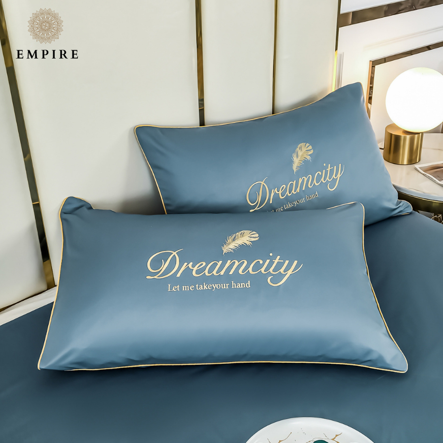 Bộ chăn ga gối nệm đệm ga bo chun set 4 món lụa chăn chần bông lụa mềm mịn thoáng mát cao cấp  - Empire Bedding & Decor