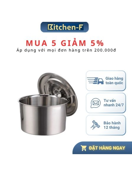 Thố inox đựng gia vị, Hộp inox, Chậu inox, Nồi inox có nắp, dụng cụ nhà ...