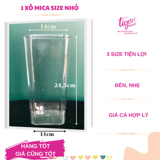 COMBO 10 XÔ MICA ĐỰNG HOA, LÁ, DECOR NHÀ CỬA, CỬA HÀNG SIZE NHỎ (11x14x24,5cm) - tiện lợi, dễ dàng sử dụng