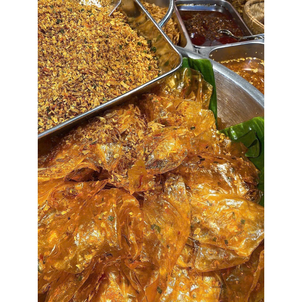 BÁNH TRÁNG DẺO TÔM PHƠI SƯƠNG Hũ 400gr Mix Gia Vị - Ăn vặt Su Xoắn