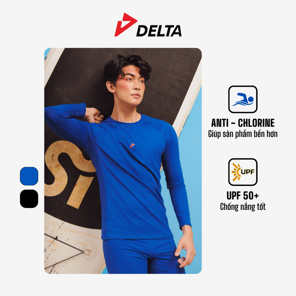 DELTA Áo Bơi Rash Guard Nam Dài Tay Vải Anti–Chlorine Bền Bỉ Hạn Chế ...
