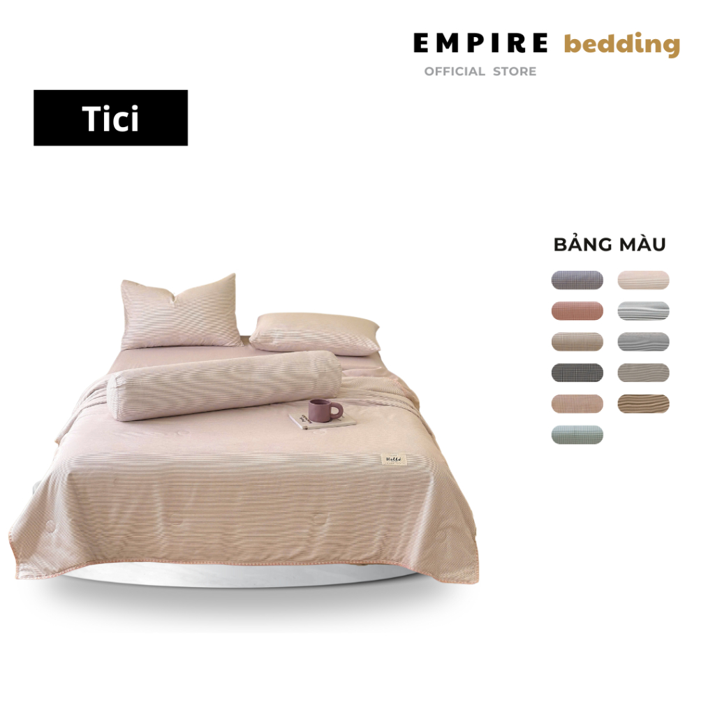 Bộ Chăn Ga Gối Tici EMPIRE Cotton Lụa Cao Cấp - EMPIRE Bedding Decor Êm Mịn, Thoáng Mát, Sang Trọng