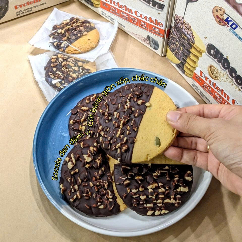 Bánh cookies protein, bánh quy ăn kiêng KD Shop vị yến mạch chocolate 760g (20 cái)