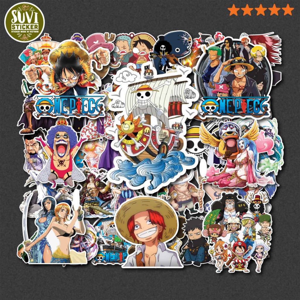 50 Sticker Onepiece chống nước sticker dán mũ bảo hiểm, laptop, điện ...