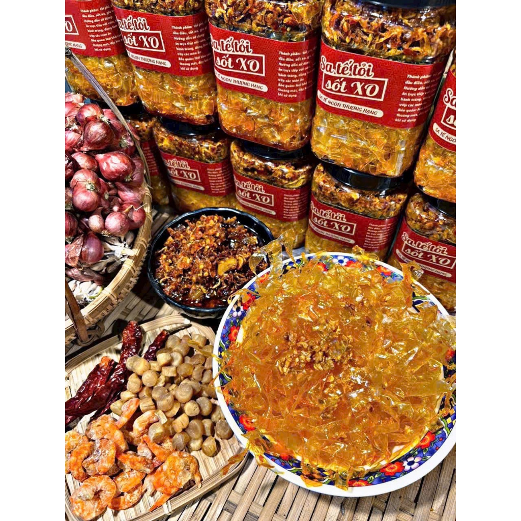 BÁNH TRÁNG SATE TỎI SỐT XO Hũ 350gr Ngon thượng hạng - Ăn vặt Su Xoắn