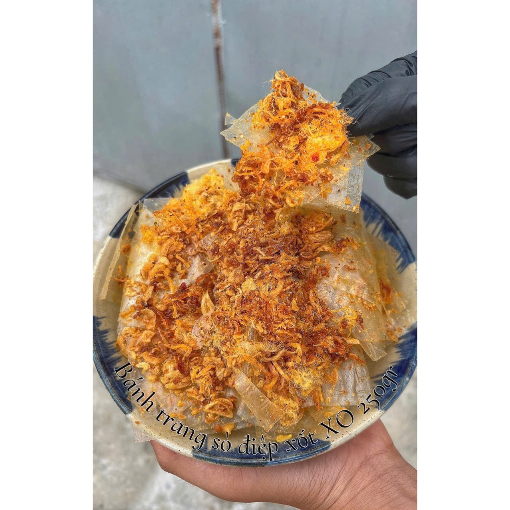 BÁNH TRÁNG SÒ ĐIỆP SỐT XO Túi 250gr siêu ngon dậm đà - Ăn vặt Su Xoắn