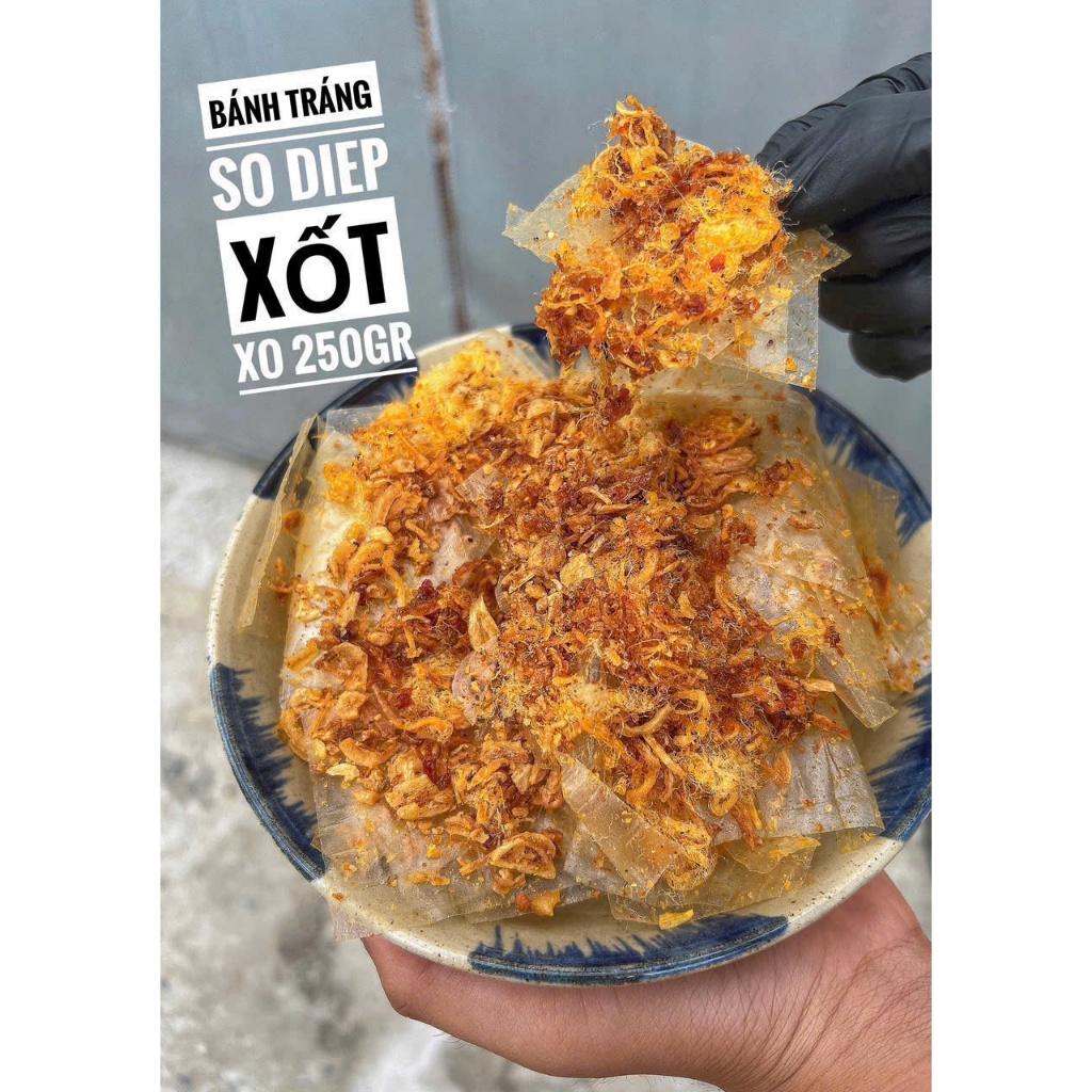 BÁNH TRÁNG SÒ ĐIỆP SỐT XO Túi 250gr siêu ngon dậm đà - Ăn vặt Su Xoắn