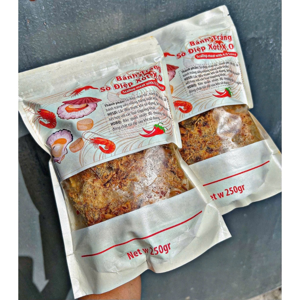 BÁNH TRÁNG SÒ ĐIỆP SỐT XO Túi 250gr siêu ngon dậm đà - Ăn vặt Su Xoắn