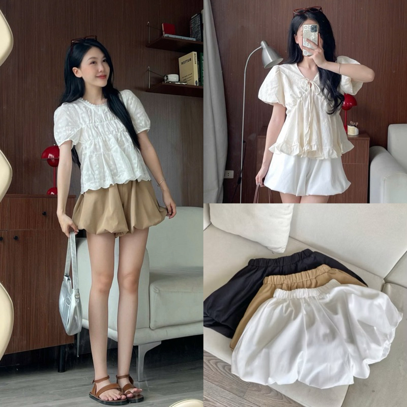 Quần short ống phồng cạp chun the.sweaterweather TSW