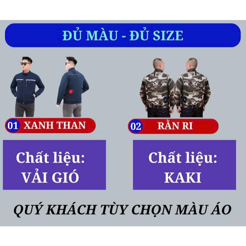 Combo 1 Áo Quạt Điều Hoà Chính Hãng - JAPAN, PIN 98.000, QUẠT 9 Cánh Không Chổi Than D-200