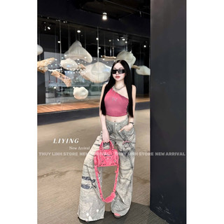 QCL1  Tổng hợp quần jeans suông hoạ tiết 3D siêu chất xịn sò