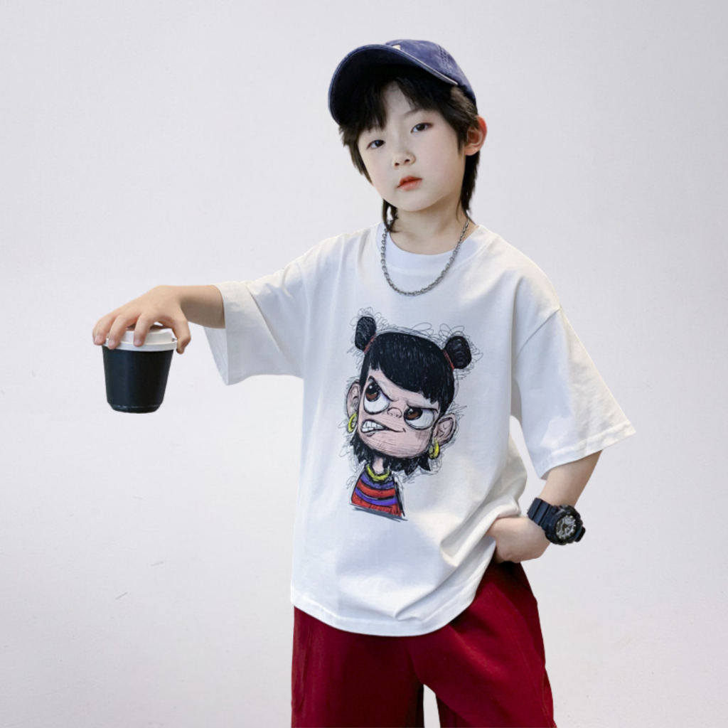 Áo Thun Ngắn Tay Mùa Hè Cho Bé Trai, Bé Gái In Hình Năng Động, Cổ Tròn B690 | JJ Kids Fashion
