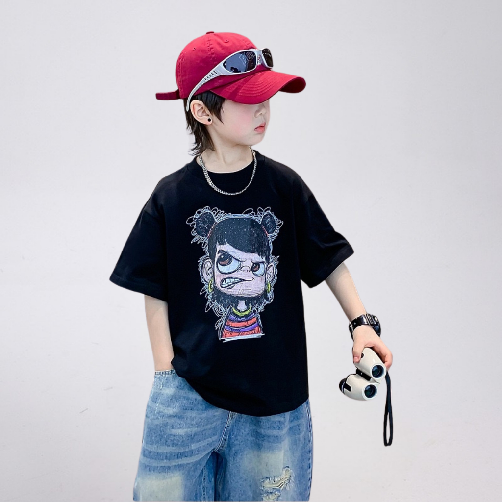 Áo Thun Ngắn Tay Mùa Hè Cho Bé Trai, Bé Gái In Hình Năng Động, Cổ Tròn B690 | JJ Kids Fashion