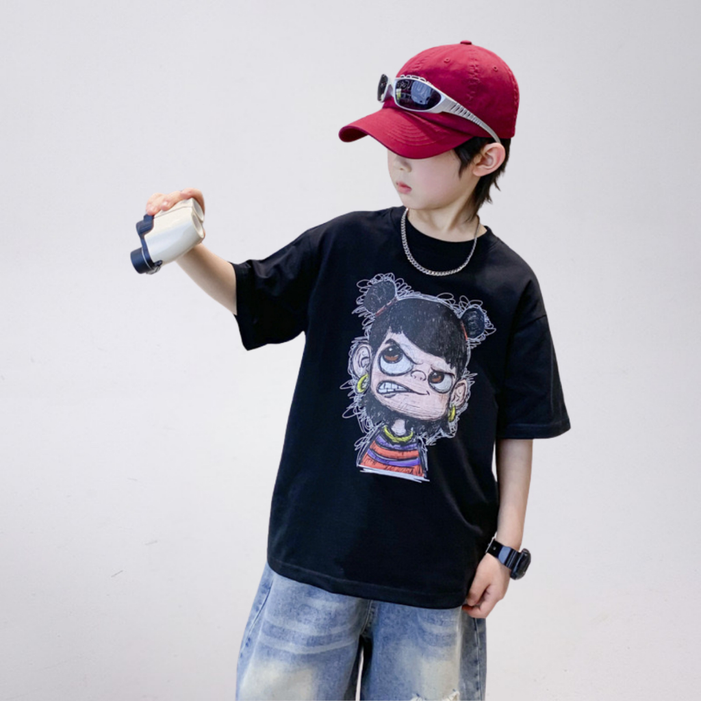 Áo Thun Ngắn Tay Mùa Hè Cho Bé Trai, Bé Gái In Hình Năng Động, Cổ Tròn B690 | JJ Kids Fashion