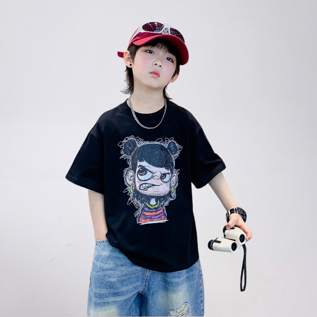 Áo Thun Ngắn Tay Mùa Hè Cho Bé Trai, Bé Gái In Hình Năng Động, Cổ Tròn B690 | JJ Kids Fashion