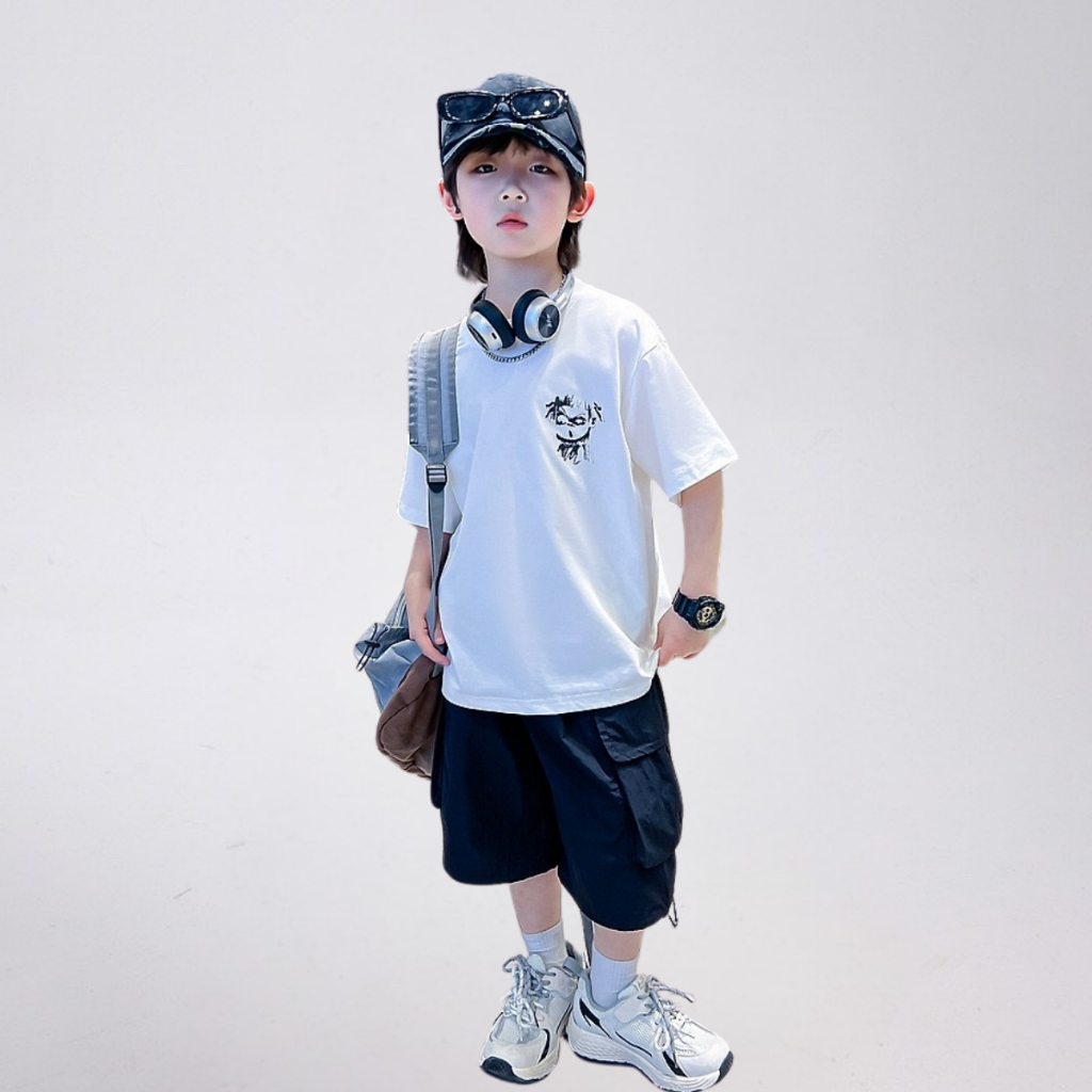 Áo Thun Ngắn Tay Mùa Hè Cho Bé Trai, Bé Gái In Hình Năng Động, Cổ Tròn B689 | JJ Kids Fashion