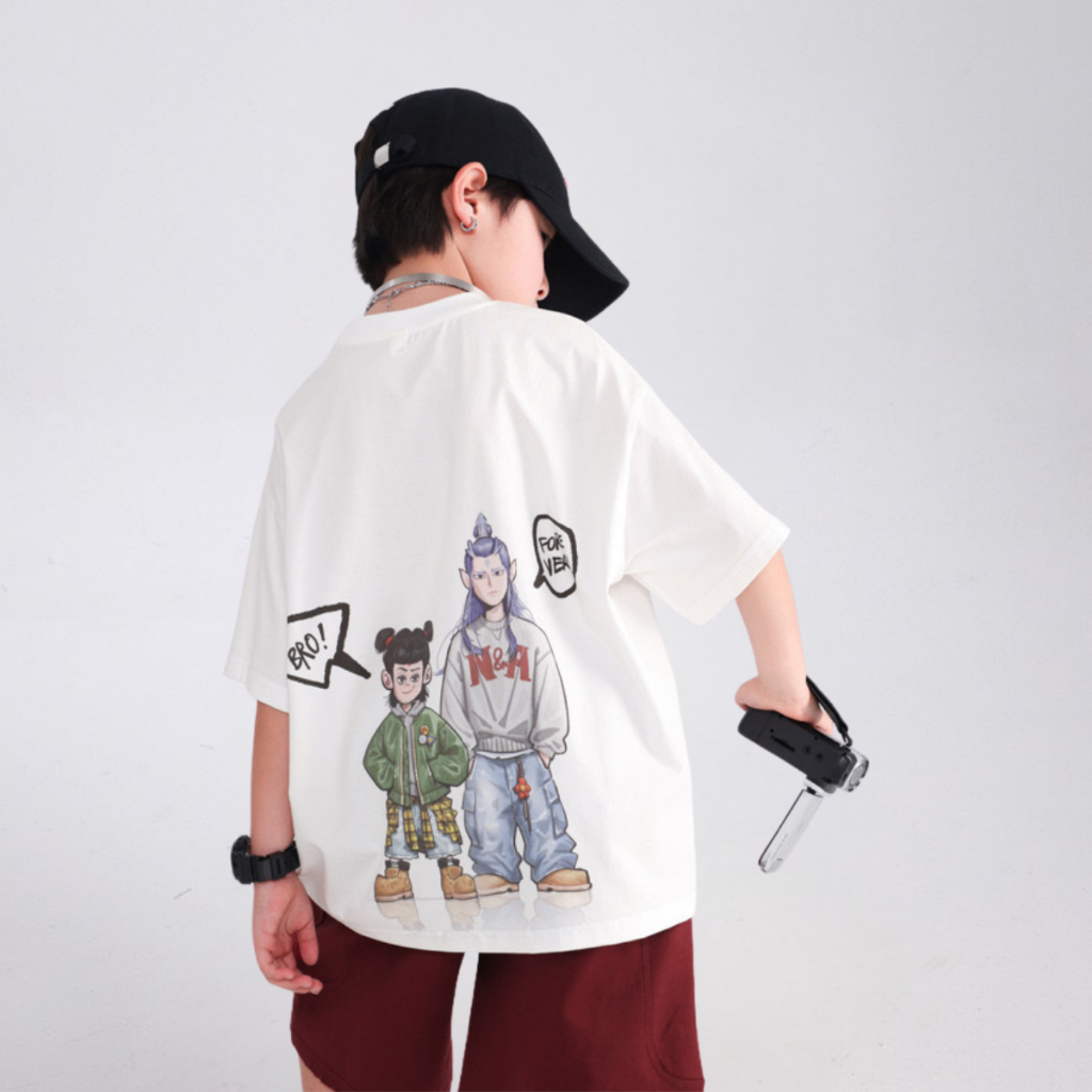 Áo Thun Ngắn Tay Mùa Hè Cho Bé Trai, Bé Gái In Hình Năng Động, Cổ Tròn B688 | JJ Kids Fashion