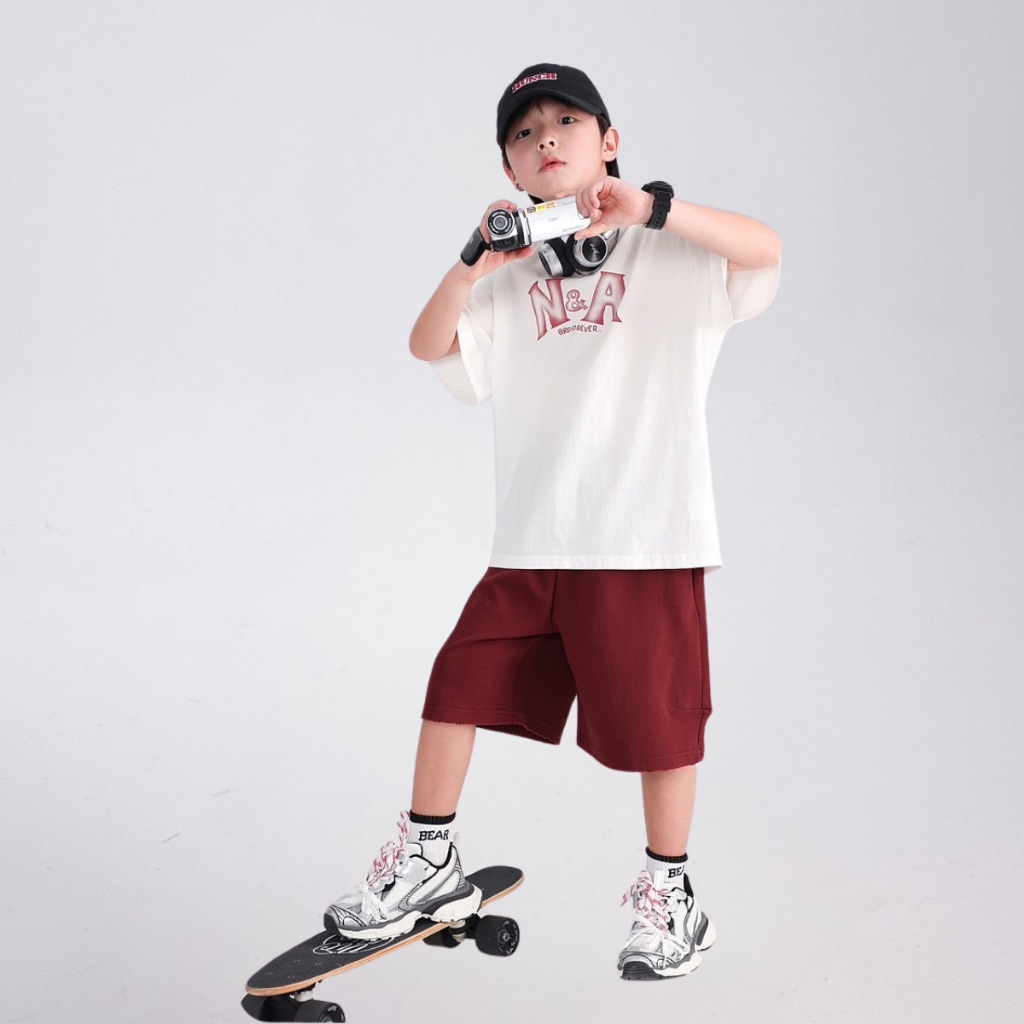Áo Thun Ngắn Tay Mùa Hè Cho Bé Trai, Bé Gái In Hình Năng Động, Cổ Tròn B688 | JJ Kids Fashion