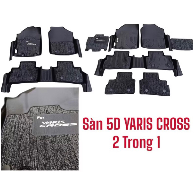 Thảm lót sàn nhựa TPE 5D xe Toyota Yaris cross 2023-2025 hàng cao cấp