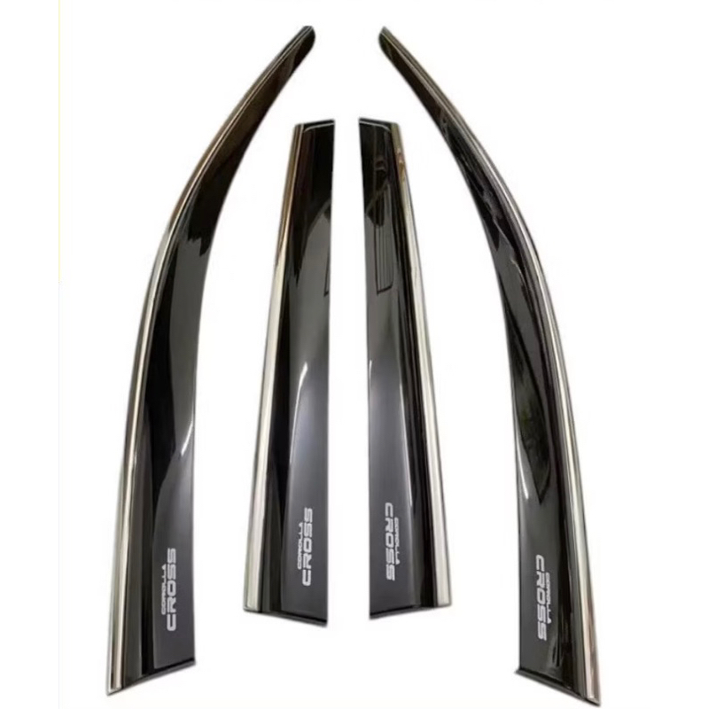 Vè che mưa chỉ inox xe Toyota Corolla Cross 2020-2025 chất liệu nhựa ABS cao cấp